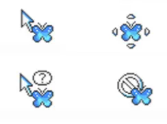 蓝色水晶蝴蝶鼠标指针主题包