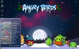 愤怒的小鸟冬季版xp电脑主题